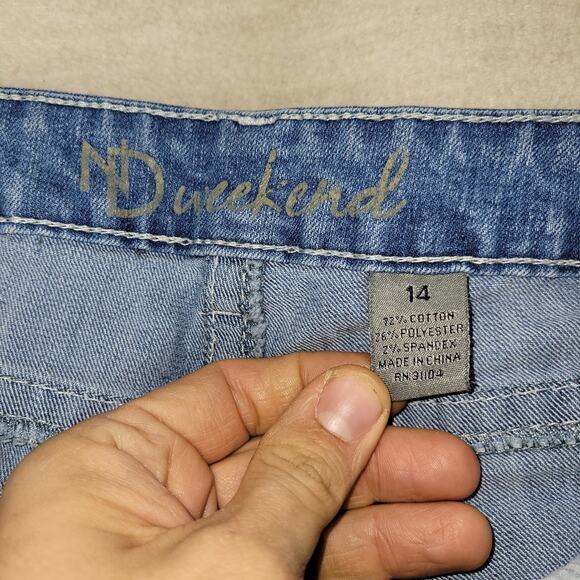 ND Weekend Jeans Womens Blue Sz 14 3/4 Skinny Straight Leg Embellished Pockets - Picture 8 of 13